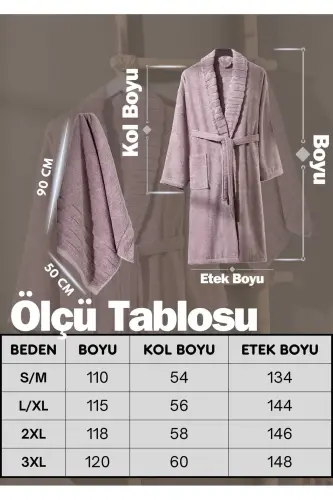 Carla Халат с капюшоном - Сливовый - 3