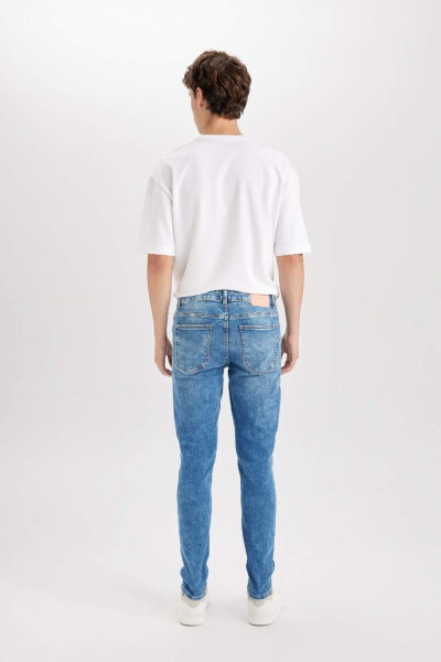 Carlo Skinny Fit Ekstra Dar Kalıp Normal Bel Ekstra Dar Paça Jean Pantolon Mint Mavi - 7