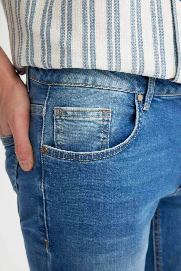 Carlo Skinny Fit Ekstra Dar Kalıp Normal Bel Ekstra Dar Paça Jean Pantolon Mint Mavi - 12