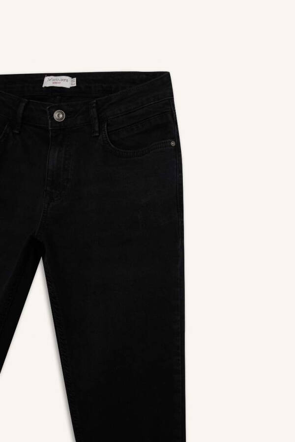 Carlo Skinny Fit Ekstra Dar Kalıp Normal Bel Ekstra Dar Paça Jean Pantolon Siyah - 2