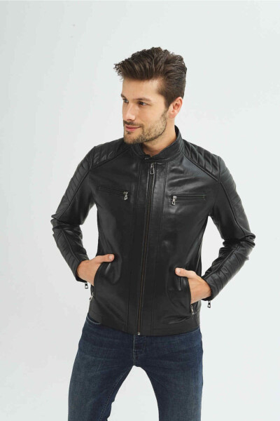 Carlos Black 100% Genuine Leather Men's Jacket - 4