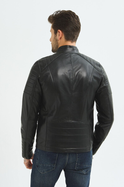 Carlos Black 100% Genuine Leather Men's Jacket - 5