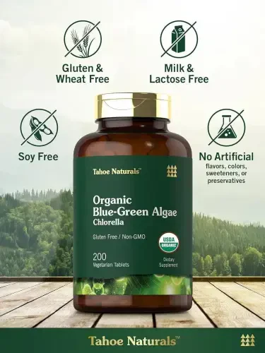 Chlorella Blue Green Algae 250mg | 200 Tablets | Supplement for Men and Women | Tahoe Naturals by Carlyle - 3