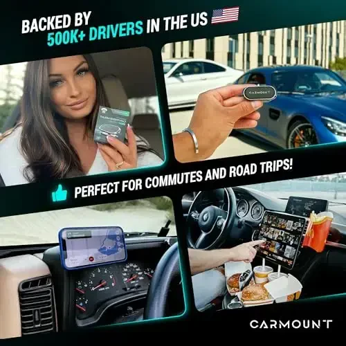 CARMOUNT F1 Dashboard Car Mount | Magnetic Phone Holder for Car, Ultra Strong 8X N52 Magnets, 360° Rotation, Universal Dash Mount for All Cell Phones | Car Mount Magnet | Magnet Phone Holder for Car - CARMOUNT