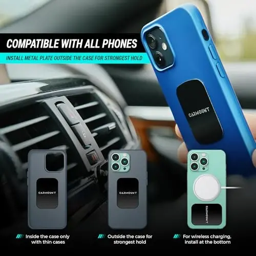 CARMOUNT F1 Dashboard Car Mount | Magnetic Phone Holder for Car, Ultra Strong 8X N52 Magnets, 360° Rotation, Universal Dash Mount for All Cell Phones | Car Mount Magnet | Magnet Phone Holder for Car - 6