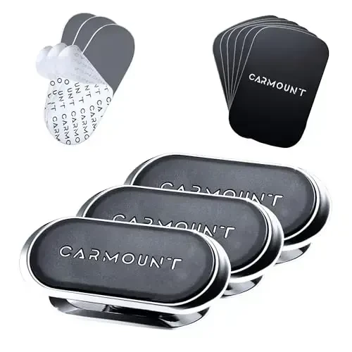 CARMOUNT F1 Dashboard Car Mount | Magnetic Phone Holder for Car, Ultra Strong 8X N52 Magnets, 360° Rotation, Universal Dash Mount for All Cell Phones | Magnet Phone Holder for Car (3 Pack) - CARMOUNT