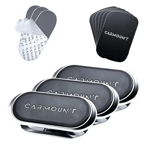 CARMOUNT F1 Dashboard Car Mount | Magnetic Phone Holder for Car, Ultra Strong 8X N52 Magnets, 360° Rotation, Universal Dash Mount for All Cell Phones | Magnet Phone Holder for Car (3 Pack) - 1