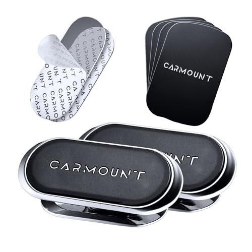 CARMOUNT Magnetic Phone Car Phone Holder 2 Pack | Minimal Adjustable Mount F1 Version | Ultra Strong 8X N52 Magnets | 360 Degree Rotation & 30 Degree Tilt | Universal Smartphone Dash Mount - 19