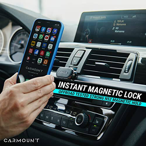 CARMOUNT Magnetic Phone Car Phone Holder 2 Pack | Minimal Adjustable Mount F1 Version | Ultra Strong 8X N52 Magnets | 360 Degree Rotation & 30 Degree Tilt | Universal Smartphone Dash Mount - 21