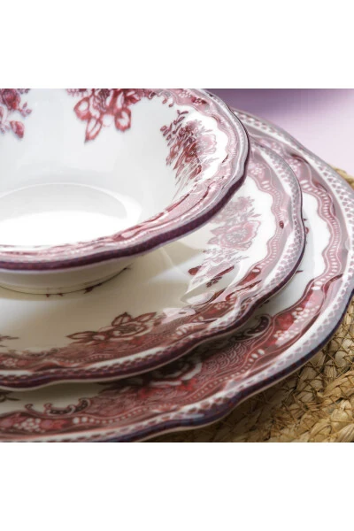 Carna 24-Piece Dinner Set - Burgundy - SCHAFER (1)