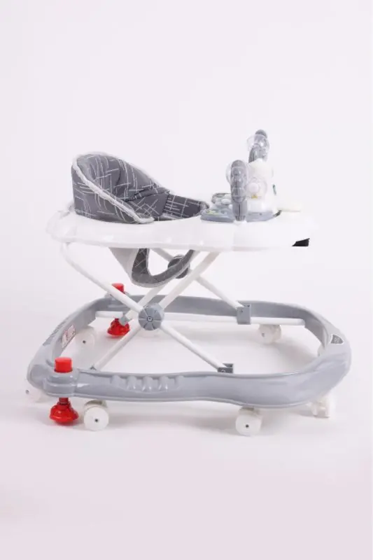 Carolin Oyuncaklı 3 Kademeli Örümcek Bebek Yürüteci Gri-Gri - 5