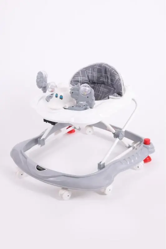 Carolin Oyuncaklı 3 Kademeli Örümcek Bebek Yürüteci Gri-Gri - 7