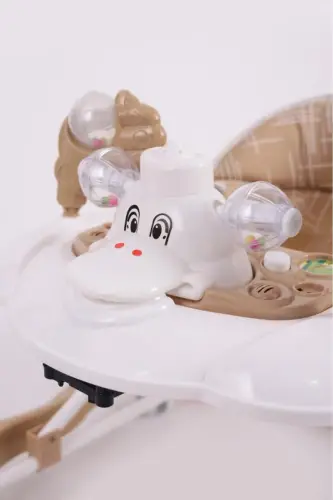 Carolin Oyuncaklı 3 Kademeli Örümcek Bebek Yürüteci Kahverengi-Kahverengi - VAVBABY (1)