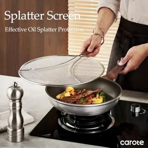 CAROTE 26pcs Pots and Pan Set Nonstick, Cookware Sets | Durable, Easy to Clean, Even Heating, Kitchen Cooking Set, Induction Compatible, with Wok - 4