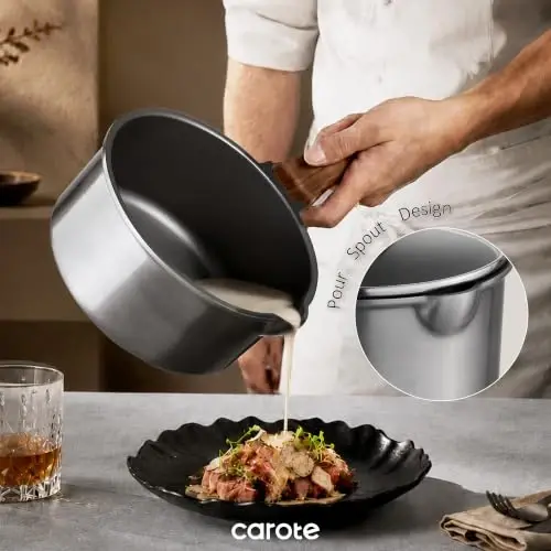 CAROTE 26pcs Pots and Pan Set Nonstick, Cookware Sets | Durable, Easy to Clean, Even Heating, Kitchen Cooking Set, Induction Compatible, with Wok - 5