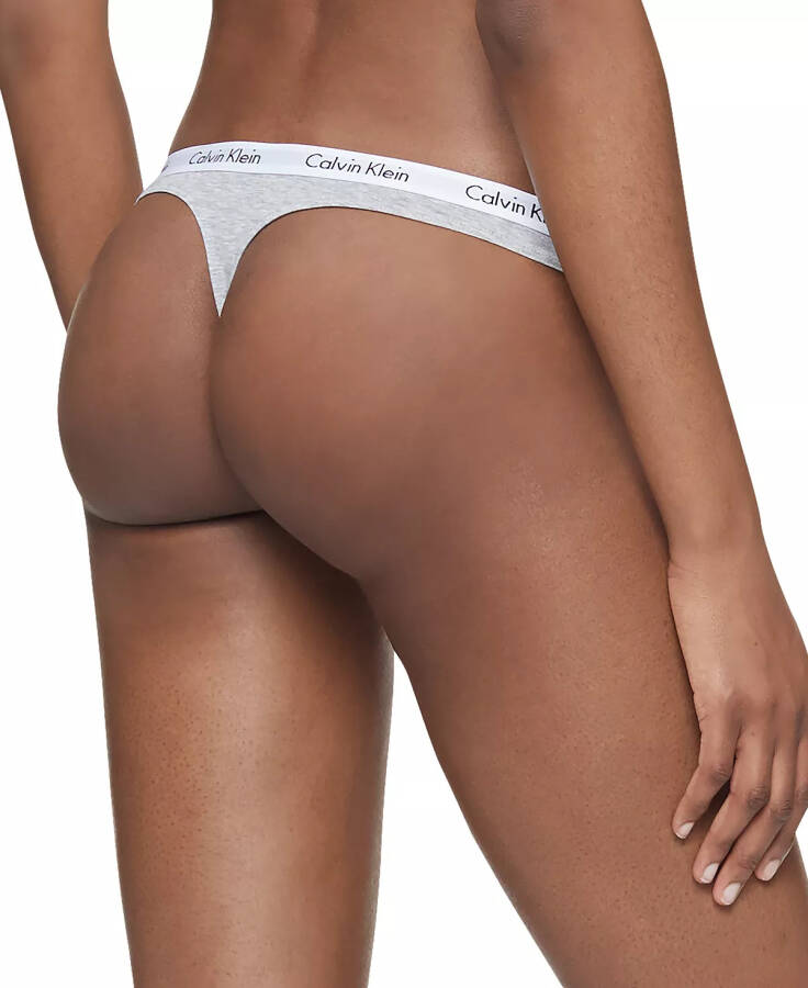 Carousel Cotton 3-Pack Thong Underwear QD3587 Black/White/Grey Heather - 3