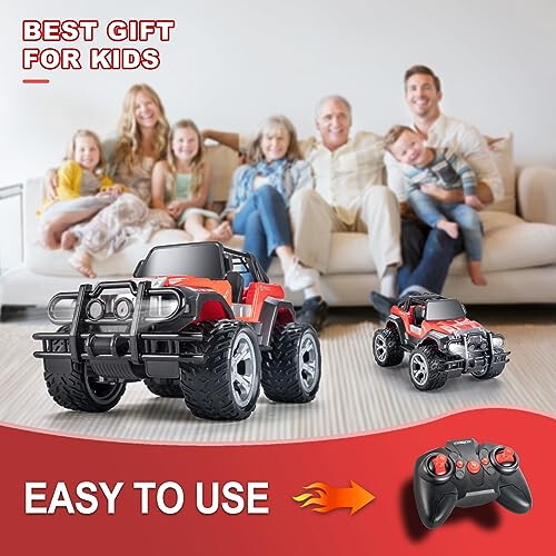 Carox Remote Control Car for Kids - 1:16 Remote Control Truck with Headlight and Storage Case - 80mins Playtime RC Truck for All Terrain - Red Remote Control Jeep Toy for Boys Girls Kids (red) - 3