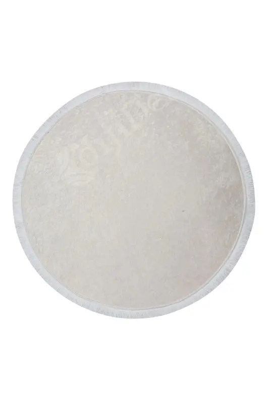 Carpet Cream Cool Shimmering Round Fringed Cut Thin Runner Rug Kilim Living Room Carpet Models-SHIMMERING - 5