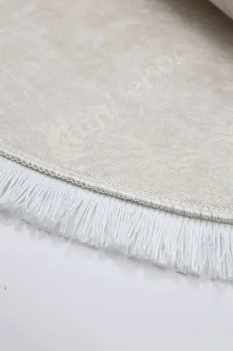 Carpet Cream Cool Shimmering Round Fringed Cut Thin Runner Rug Kilim Living Room Carpet Models-SHIMMERING - 7