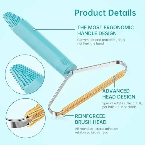 Carpet Rake, Lint Remover, Carpet Rake for Pet Hair Removal, Lint Brush, Lint Shaver for Carpets, Car Mat, Couch, Pet Bed, Furniture & Rug (3-Pack) - 3
