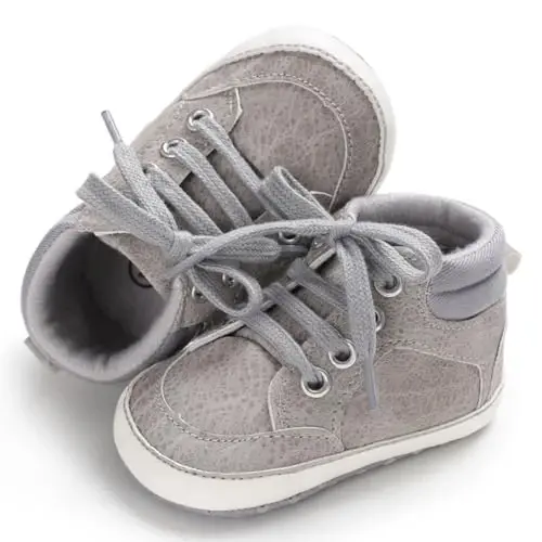 CARREAN Baby Boys Girls Booties Fleece Anti-Slip Soft Sole Boots Toddler First Walker Warm Shoes - 7