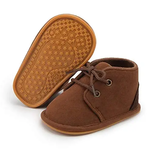 CARREAN Baby Boys Girls Booties Fleece Anti-Slip Soft Sole Boots Toddler First Walker Warm Shoes - CARREAN