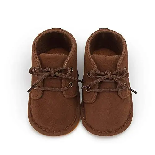 CARREAN Baby Boys Girls Booties Fleece Anti-Slip Soft Sole Boots Toddler First Walker Warm Shoes - 4