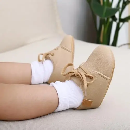 CARREAN Baby Boys Girls Booties Fleece Anti-Slip Soft Sole Boots Toddler First Walker Warm Shoes - 6
