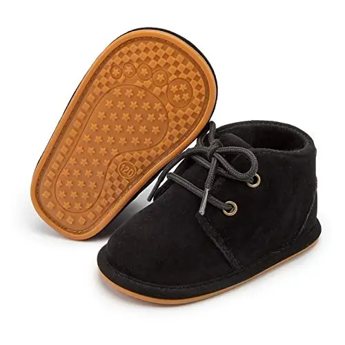 CARREAN Baby Boys Girls Booties Fleece Anti-Slip Soft Sole Boots Toddler First Walker Warm Shoes - 1