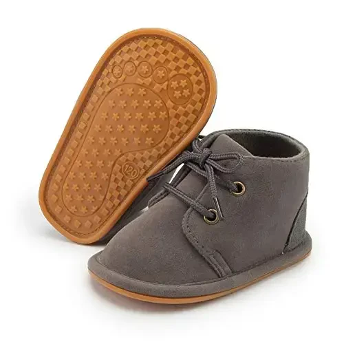 CARREAN Baby Boys Girls Booties Fleece Anti-Slip Soft Sole Boots Toddler First Walker Warm Shoes 