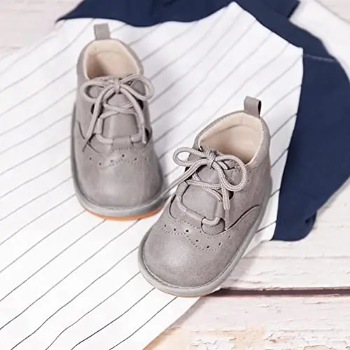 CARREAN Baby Boys Girls Booties Fleece Anti-Slip Soft Sole Boots Toddler First Walker Warm Shoes - 6