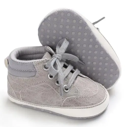 CARREAN Baby Boys Girls Booties Fleece Anti-Slip Soft Sole Boots Toddler First Walker Warm Shoes - 5