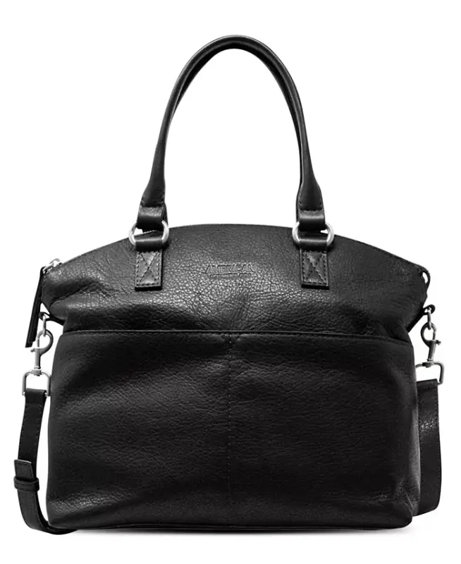 Carrie Dome Satchel Bag-Black Smooth - 1