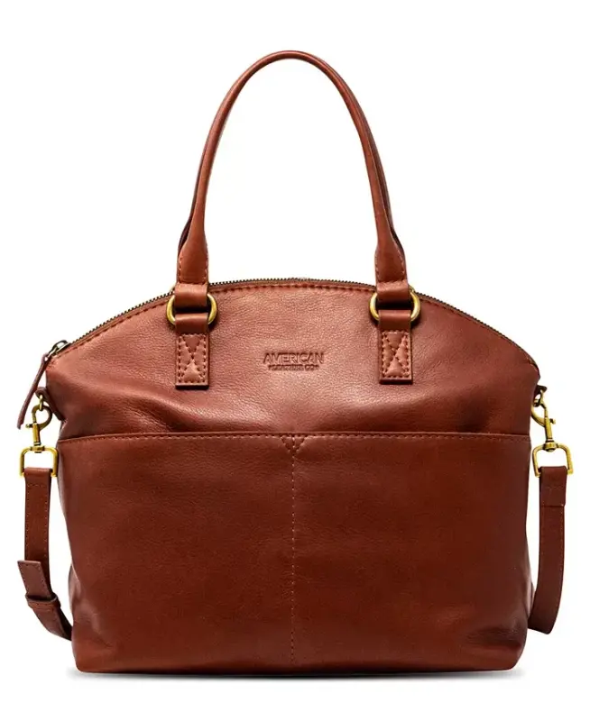 Carrie Dome Satchel Bag-Brandy Smooth - AMERICAN LEATHER CO.