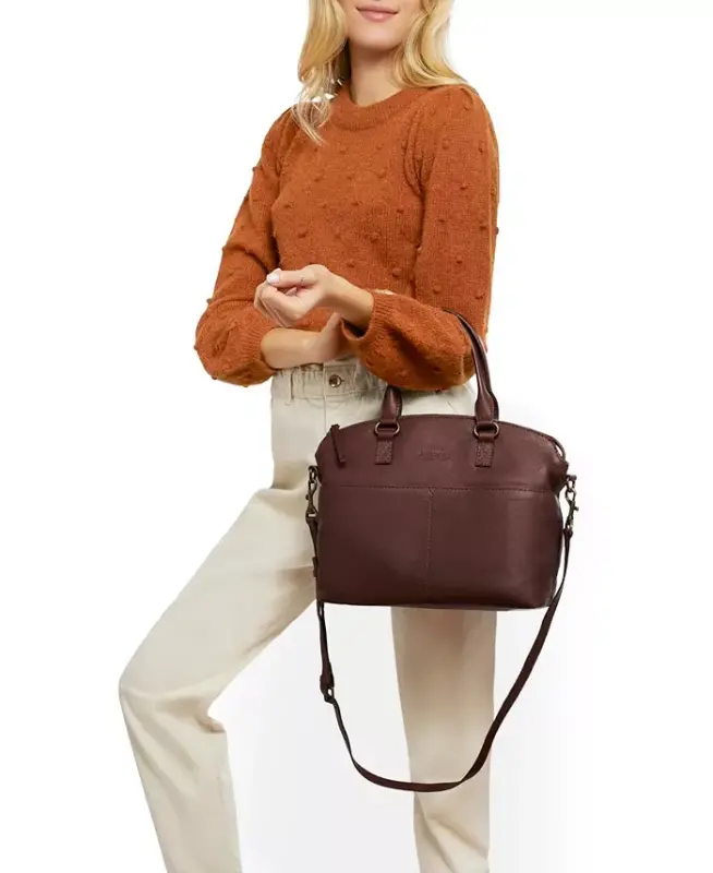 Carrie Dome Satchel Bag - Cordovan Smooth - 2