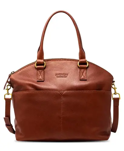Carrie Dome Satchel Bag - Brandy Smooth 