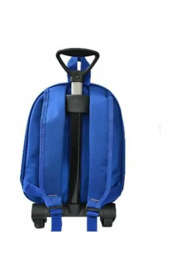 Cars Printed Pull-Along Blue Kindergarten Backpack - 2