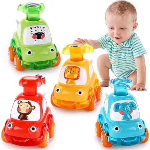Cars Toys for 1 Year Old Boy Birthday Gift: Press and Go Toys Cars for Toddlers 1-3 Baby Toys 12-18 Months Toddler Toys Age 1-2 One Year Old Boy Toys First Birthday Gifts for 1-3 Year Old Boys Girls - PALMATTE