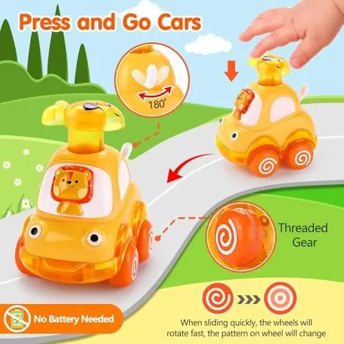 Cars Toys for 1 Year Old Boy Birthday Gift: Press and Go Toys Cars for Toddlers 1-3 Baby Toys 12-18 Months Toddler Toys Age 1-2 One Year Old Boy Toys First Birthday Gifts for 1-3 Year Old Boys Girls - PALMATTE (1)