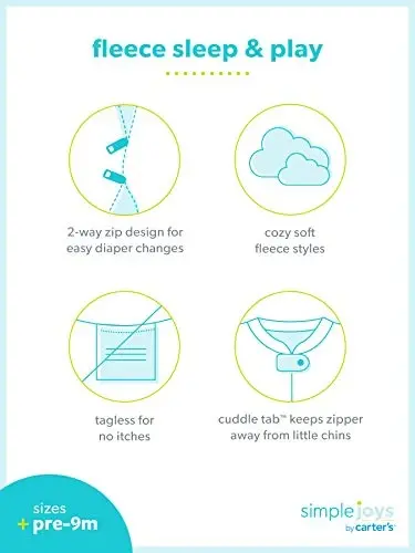 Simple Joys by Carter's Baby Boys' 2-Way Zip Thermal Footed Sleep and Play, Pack of 2 - 4