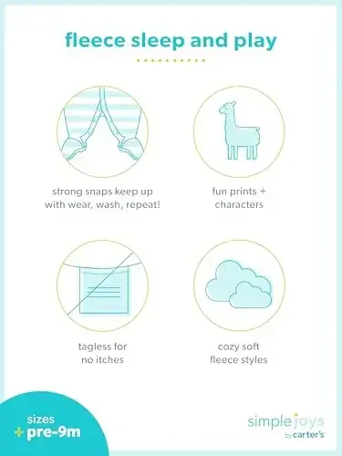 Simple Joys by Carter's Baby Boys' 2-Way Zip Thermal Footed Sleep and Play, Pack of 2 - 4