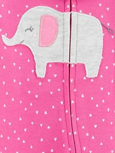 Simple Joys by Carter's Baby Girls' Cotton Footed Sleep and Play, Pack of 2 - 3