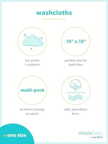 Simple Joys by Carter's Unisex Babies' Washcloth Set, Pack of 10 - 6