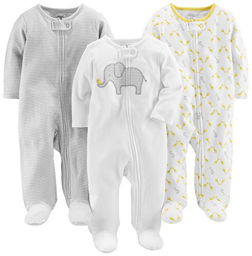 Carter's Simple Joys Unisex Bebek 3'lü Nötr Uyku ve Oyun Seti - 1