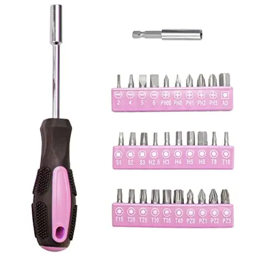 CARTMAN Home Tool Set Kit, Basic Household Hand Tools with Storage Case Light Pink - 5