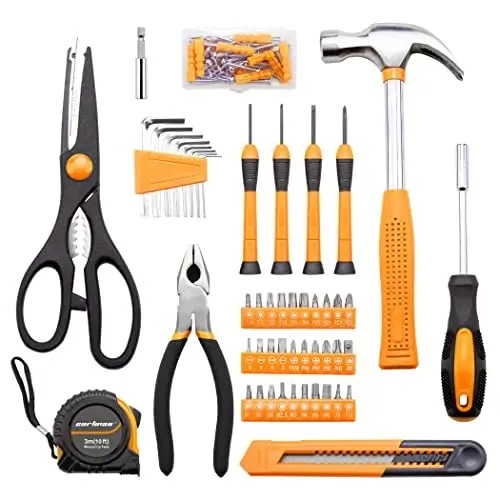 CARTMAN 126-Piece Home Tool Set Kit, Basic Household Hand Tools with Storage Case, Orange - 3