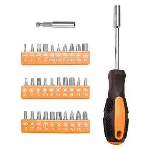 CARTMAN 126-Piece Home Tool Set Kit, Basic Household Hand Tools with Storage Case, Orange - 5