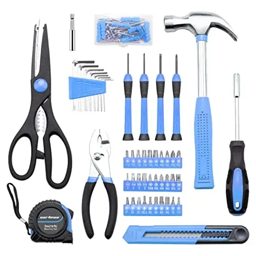 CARTMAN Home Tool Set Kit, Basic Household Hand Tools with Storage Case Light Blue - 3