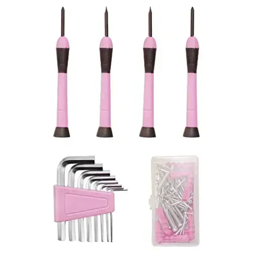 CARTMAN 126-Piece Home Tool Set Kit, Basic Household Hand Tools with Storage Case, Pink - 6