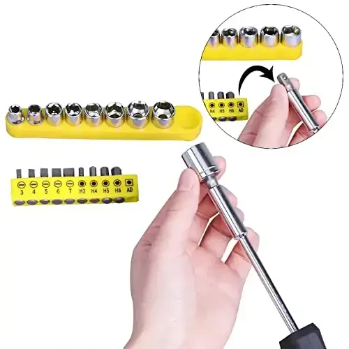 CARTMAN 148 Piece Tool Set General Hand Tool Kit with Plastic Toolbox Storage Case, Automotive Set Yellow - 5